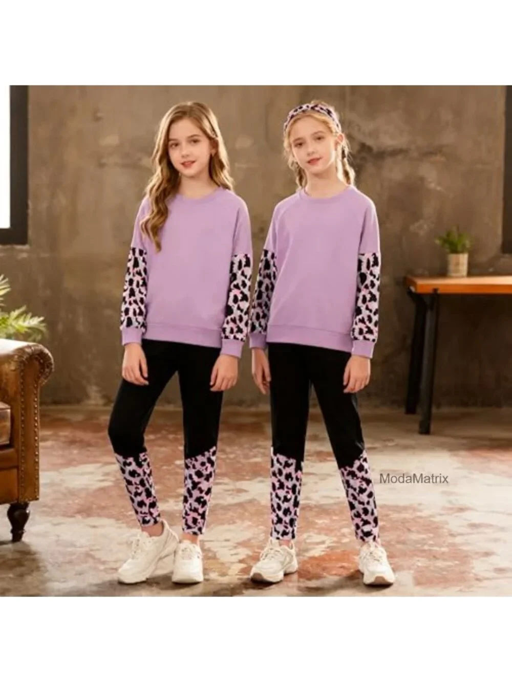 Girls 2 Piece Outfit Set Long Sleeve Sweatshirt Leggings Sweatsuit